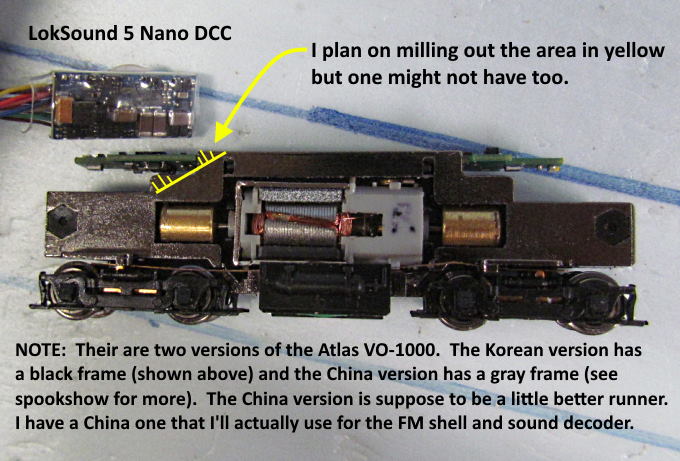 thumbnail image 2 of TCS 1031 Drop-In DCC Decoder For Atlas N Scale VO-1000 Locomotive 2 of 5